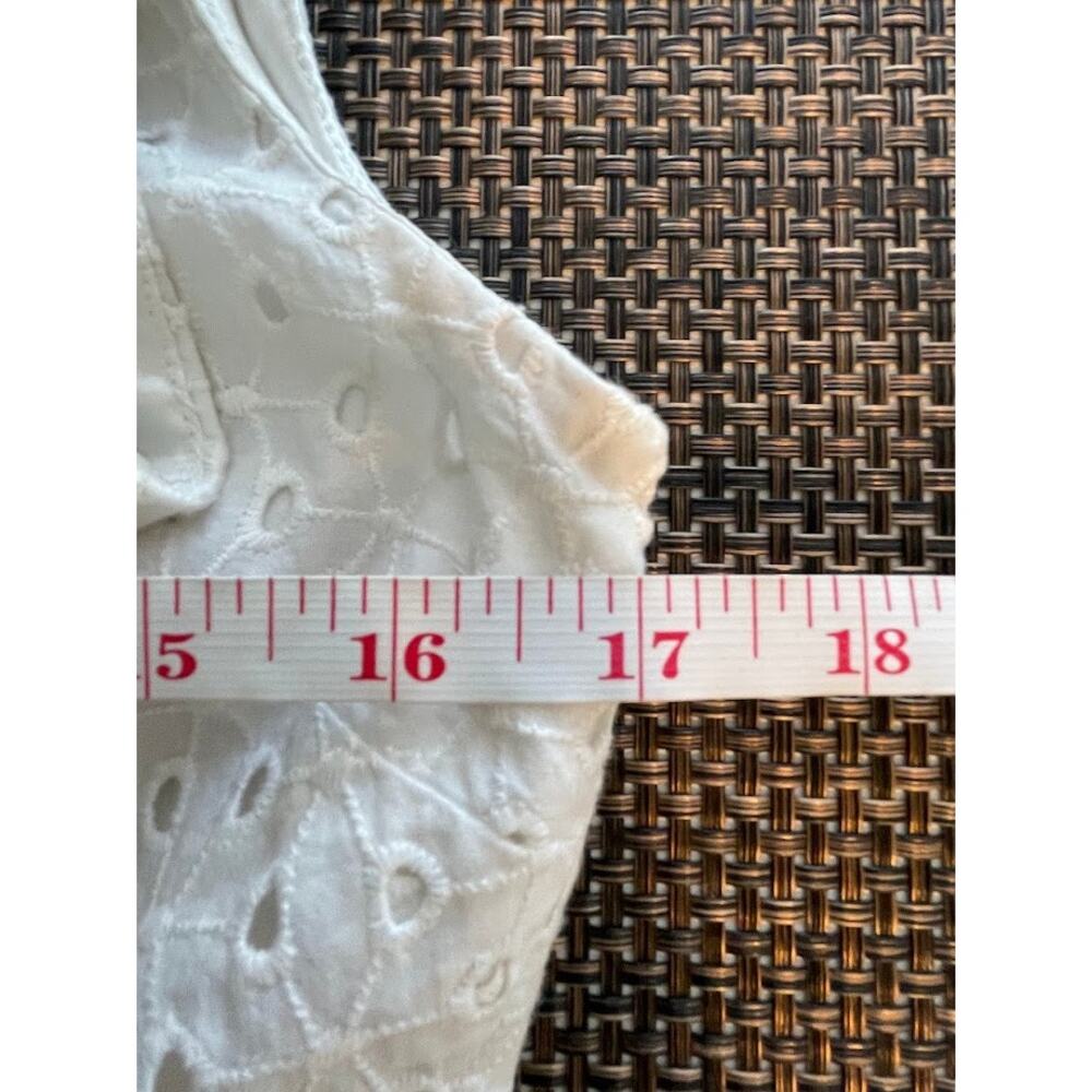 Eyelet Lace A-line Dress White Knee Length Y2K Womens Size 6 Sleeveless Sundress - Picture 15 of 16